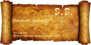 Deutsh Dezső névjegykártya